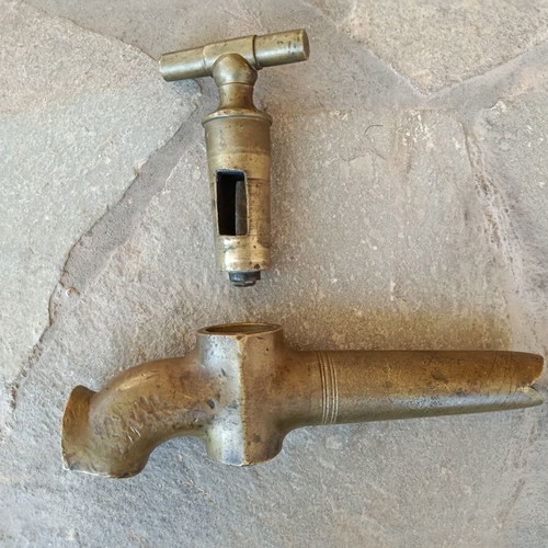 Large brass faucet used, antique, functional