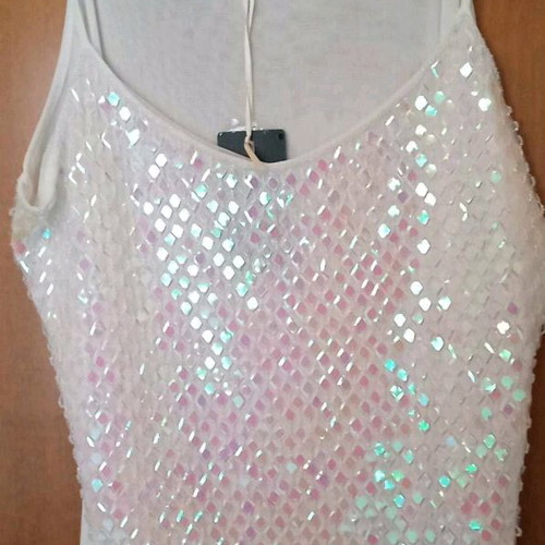 Ivory blouse with straps new, 100% polyester