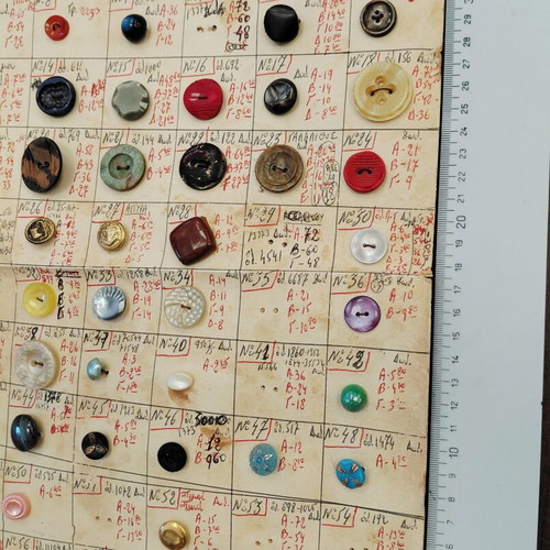 Vintage Button Sample Card from the 1960s used