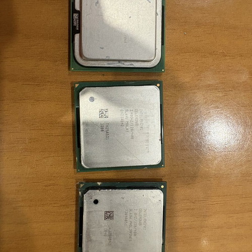 Intel Celeron CPUs used, set of 3, 2.00GHz/2.40GHz/2.80GHz retro