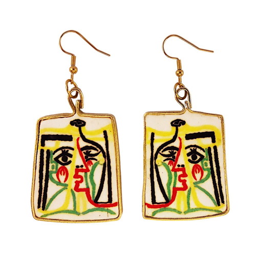 Picasso earrings new with Portrait of Jacqueline theme 7x3.4cm