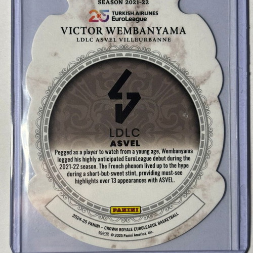 2024-25 Panini Crown Royale Euroleague Victor Wembanyama card like new