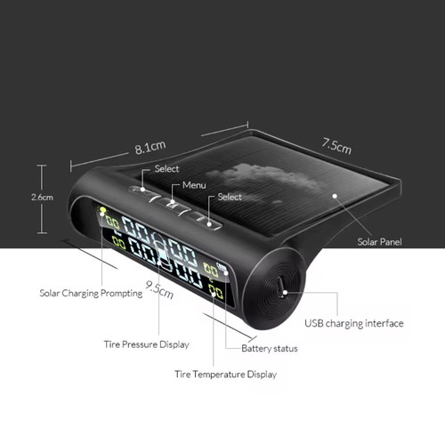 Tire pressure sensors new with pressure and temperature display
