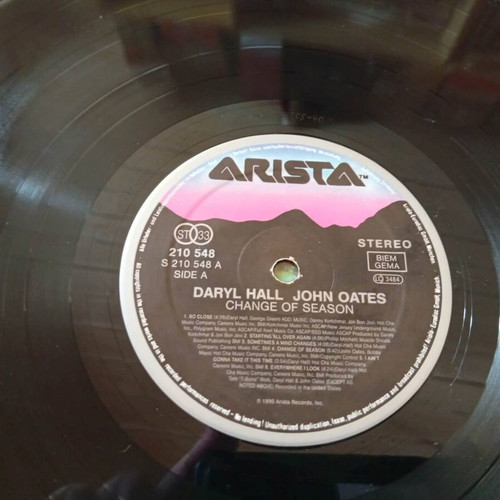 Daryl Hall & John Oates Change of Season vinyl album, pop