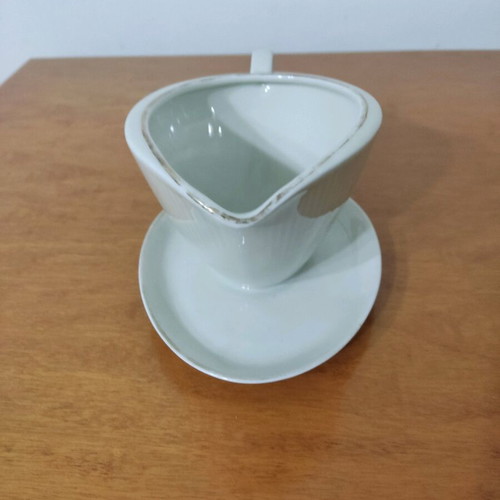 Winterling porcelain sauce boat used with gold rim