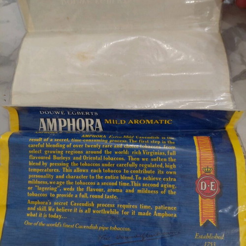 Vintage Amphora pipe tobacco pouches used, 1970s