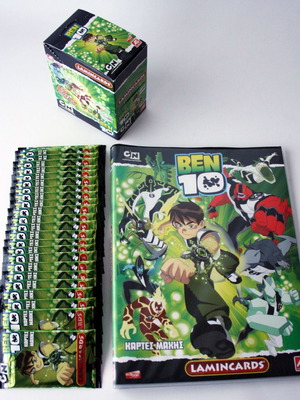 Ben 10 Lamincards κουτί με 24 φακελάκια κάρτες μάχης και άλμπουμ 2009 σφραγισμένα