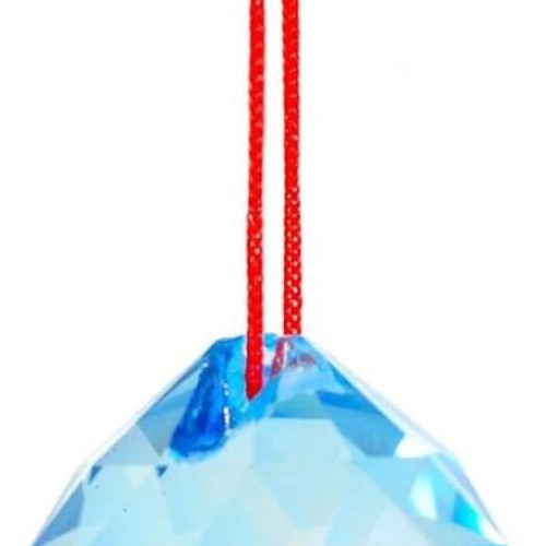 Glass Feng Shui Prism light blue new