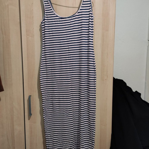 Pink Woman midi pencil dress like new, white and blue