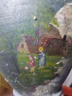 Antique vase used with hand painting