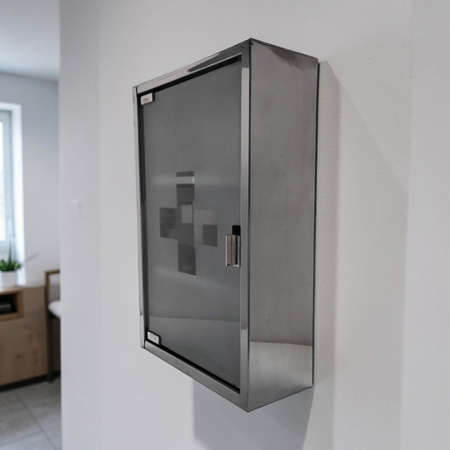 Stainless steel wall medicine cabinet new with glass door and 3 shelves