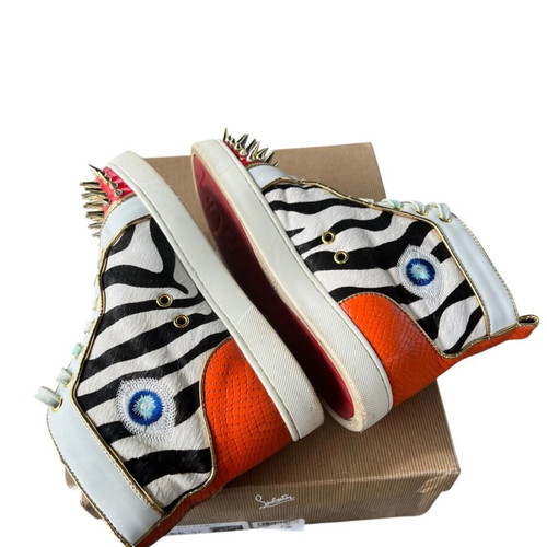 Christian Louboutin Lou Spikes sneakers μεταχειρισμένα, μέγεθος 37, μαύρα και πολύχρωμα