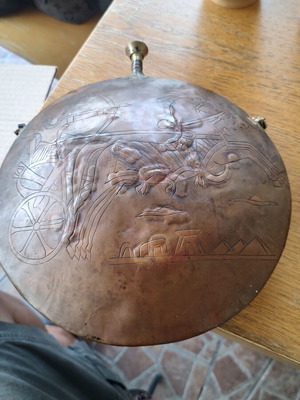 Two Traditional Handmade Metal Flasks from Egypt and India like new