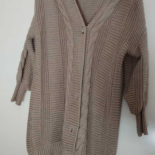 Knitted cardigan like new, one size, beige and brown