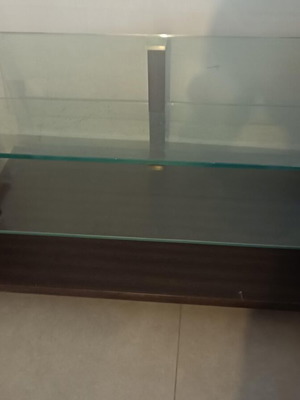 Glass coffee table with wheels used