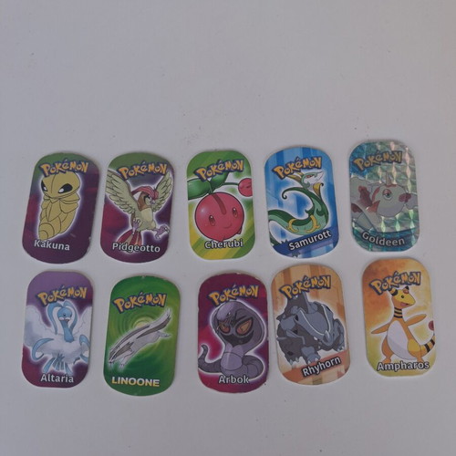 Pokemon metal tags used, set of 10 from 2006