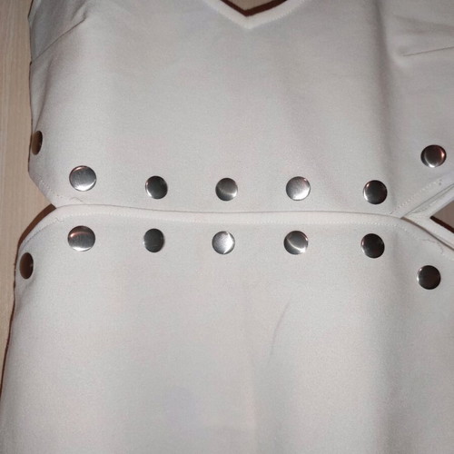 Bodysuit used with stud detail, size M white