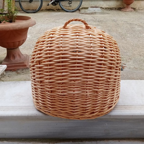 Cat transport basket and nest made of natural willow wood Vida XL like new
