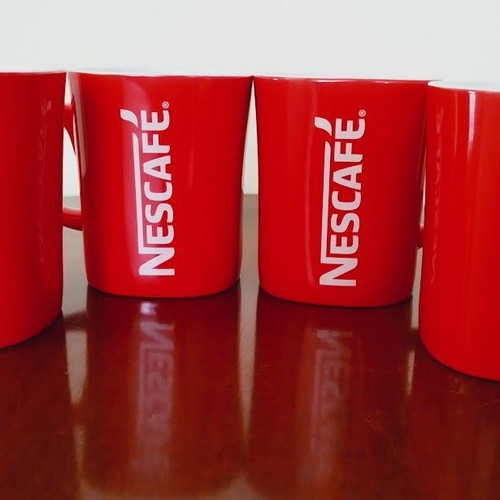 Nescafé Red Mug set of 4 ceramic coffee cups