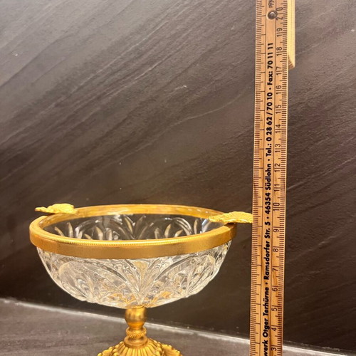 Vintage ashtray like new made of lead crystal and bronze