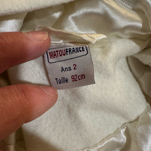 Matoufrance children's coat almost unused for 2 years old, white