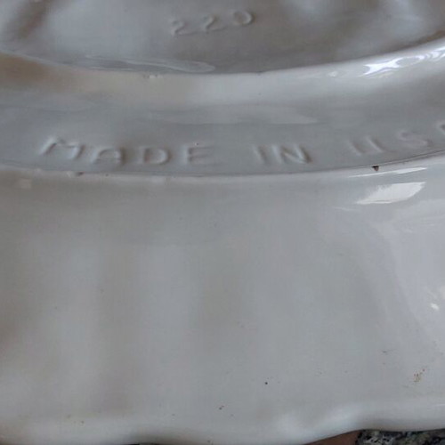 Large ceramic oval platter with embossed design like new
