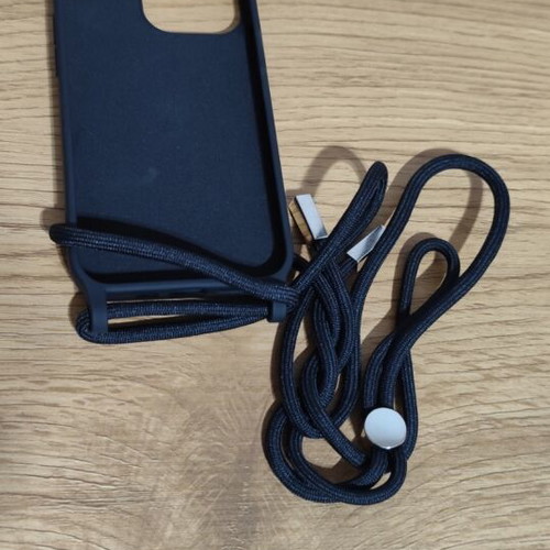 Silicone Phone Case for iPhone 13Pro with strap new, black