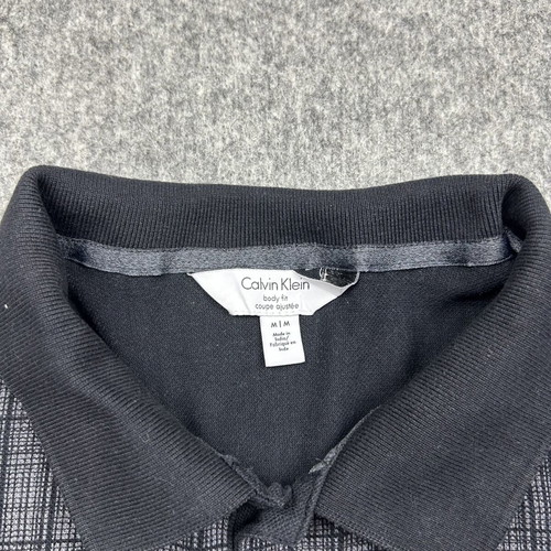 Calvin Klein CK Body Fit Polo shirt used, gray black checkered, size M