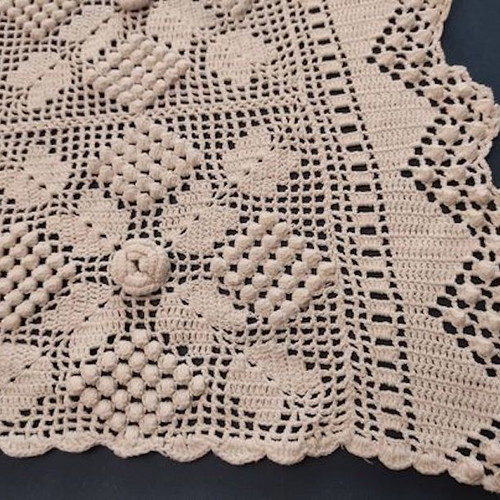 Handmade crocheted blanket used