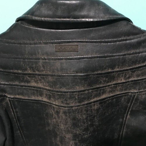 Vintage Washed Biker Jacket women's Malboro like new, brown, size M