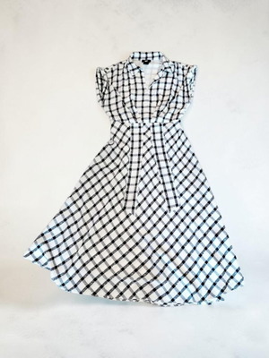 DKNY elegant midi dress, black and white, size M