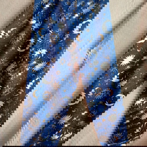 Пижамени панталони като ново с десен нощно небе, размер L/XL