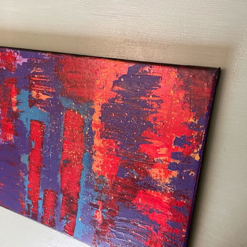 Abstract painting with acrylics Urban Sunset like new