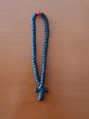 Komboskini from Saint Ephraim of Nea Makri new, black with red bead
