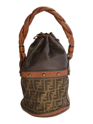 Fendi Zucca τσάντα πουγκί από καμβά και δέρμα 8BR554