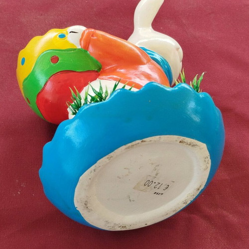 Egg holder bunny new, porcelain with nice colors