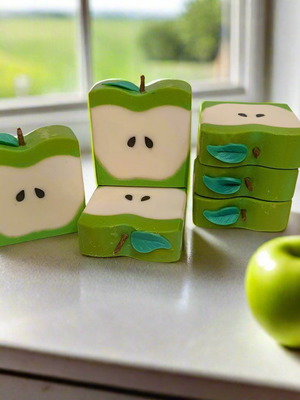 Green Apple Soap new, handmade with honey fragrance