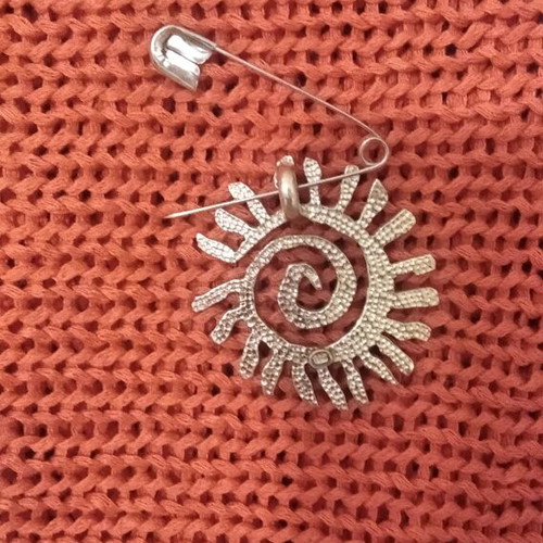 Pendant-brooch 2 in 1 silver like new, handmade