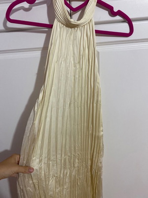 Satin pleated dress Zara like new, beige