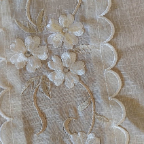 Set of three embroidered organza pieces used