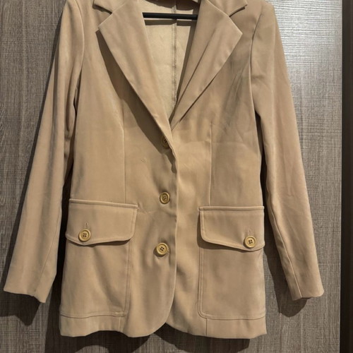 Suede blazer used, size S, beige