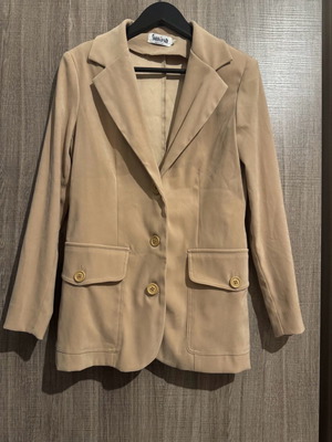 Suede blazer used, size S, beige