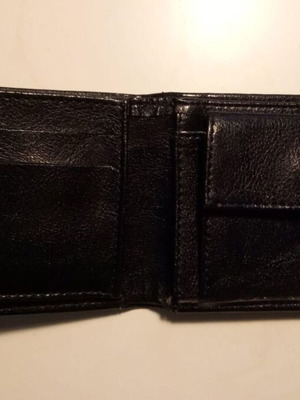 Leather wallet used, black