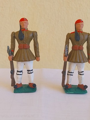 Στρατιωτάκια Εύζωνες Βαλκανικών Πολέμων 54mm από ρητίνη, σαν καινούργια