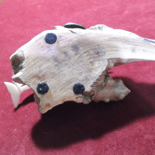 Vintage John Perry sculpture with 2 white dolphins, like new, wood