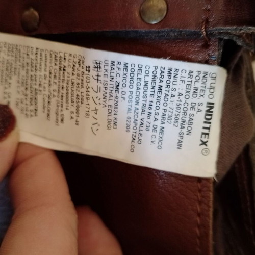 Leather shoulder bag used, large brown and spacious