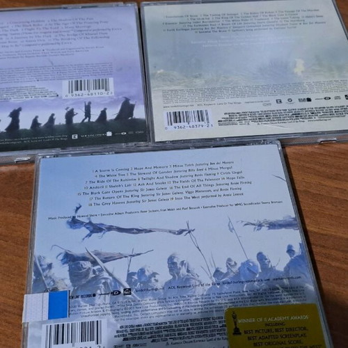 Lord of the Rings soundtracks used, pack of 3 CDs