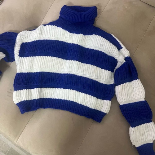 Crop sweater blue-white like new
