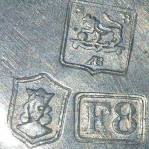 Georg Nilsson cup used with hand engraving and Barnett Henry Abrahams mark