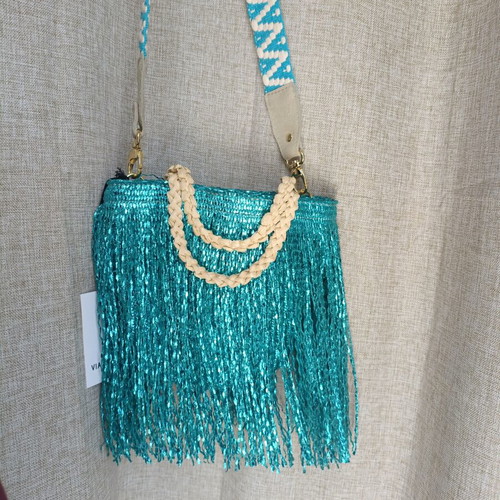 ViaMailBag Kos Glitter crossbody bag new, luxury Italian raffia